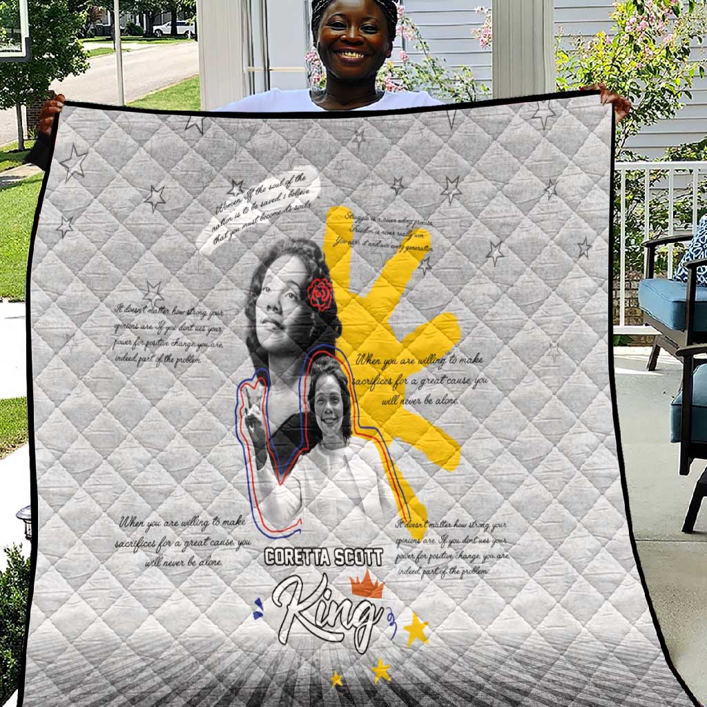 African American Coretta Scott King Quilt Honoring The Legacy Hand Draw Style DT04