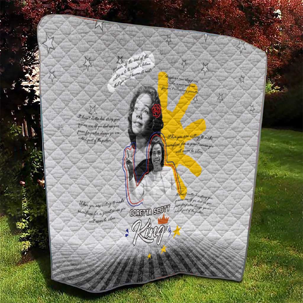 African American Coretta Scott King Quilt Honoring The Legacy Hand Draw Style DT04