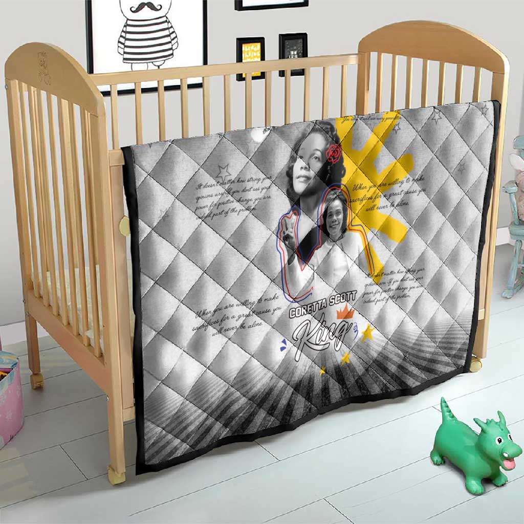 African American Coretta Scott King Quilt Honoring The Legacy Hand Draw Style DT04
