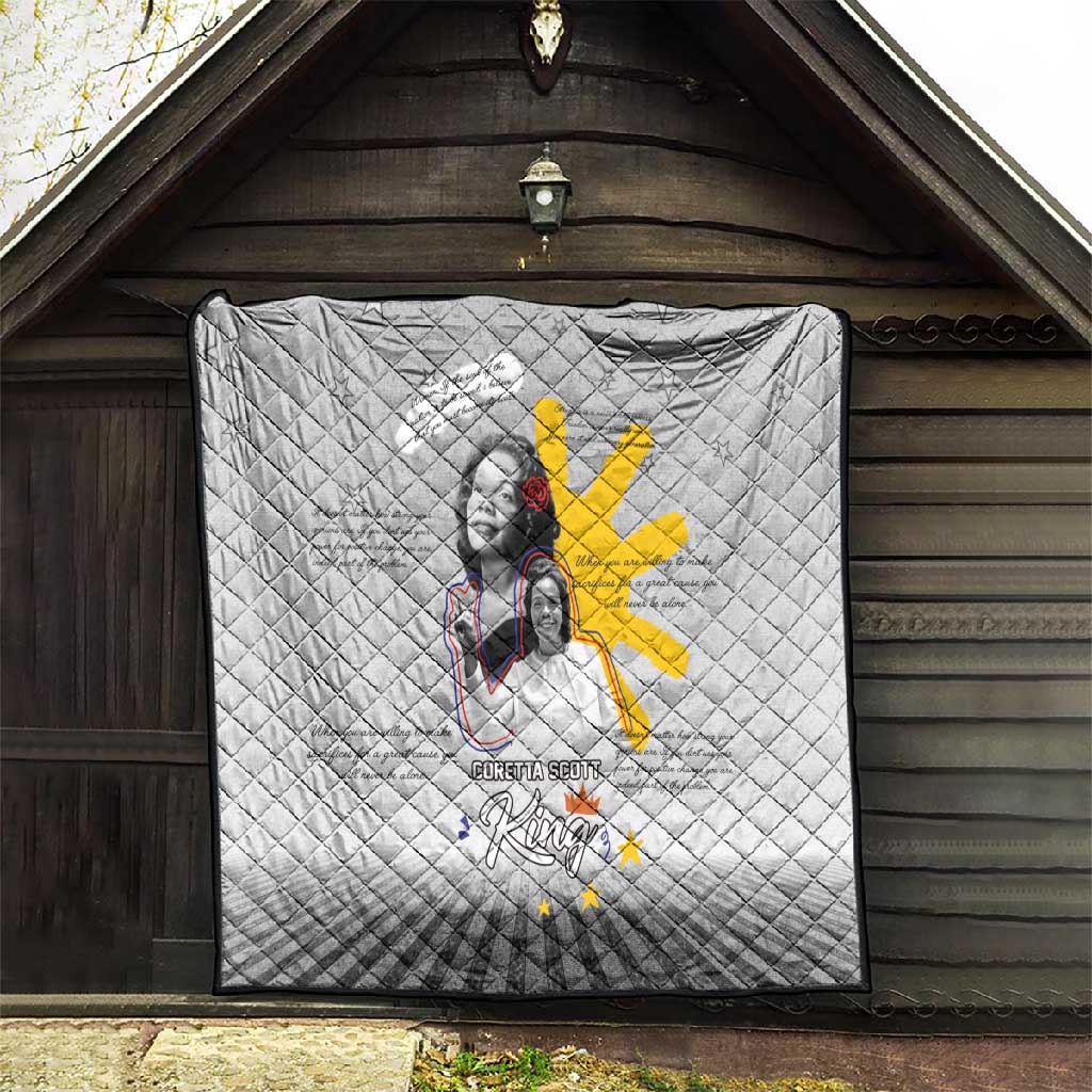 African American Coretta Scott King Quilt Honoring The Legacy Hand Draw Style DT04