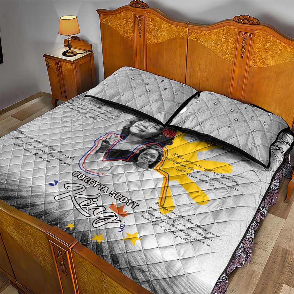 African American Coretta Scott King Quilt Bed Set Honoring The Legacy Hand Draw Style DT04