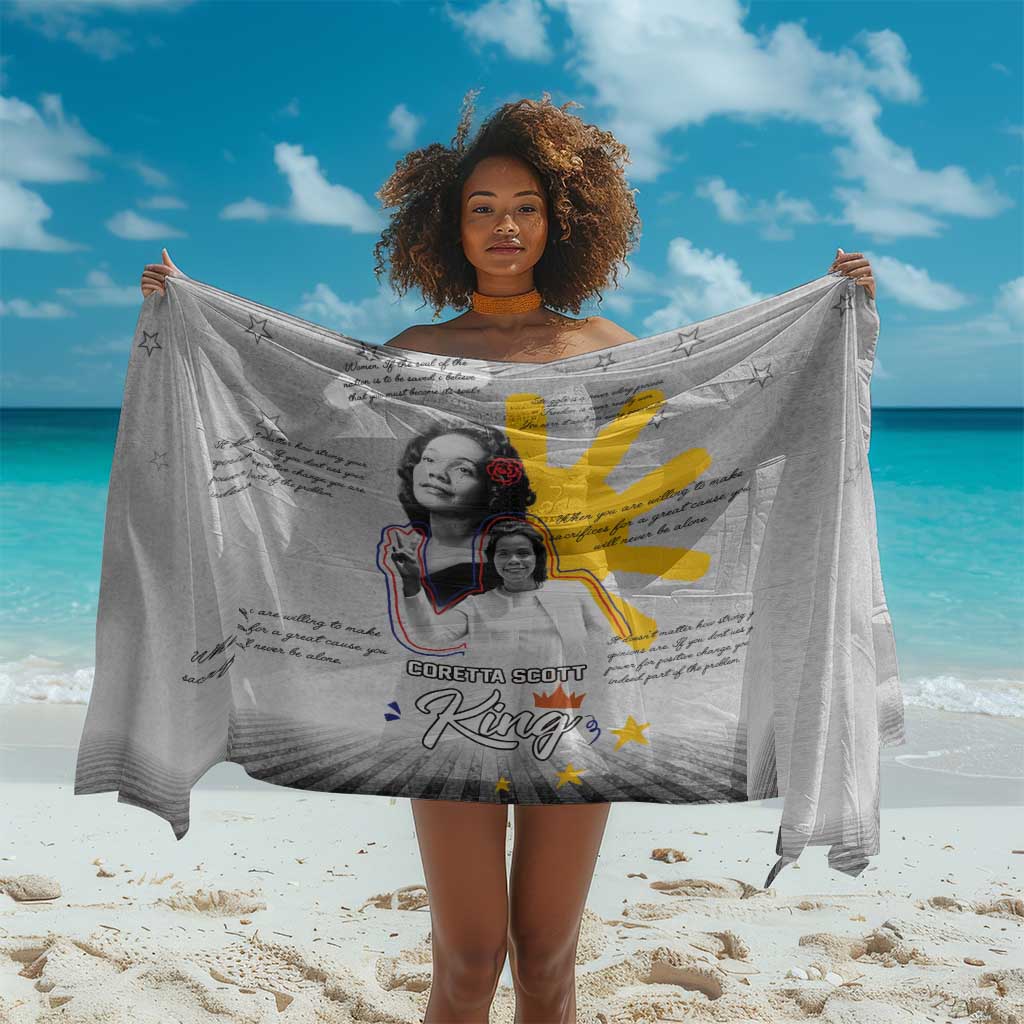 African American Coretta Scott King Sarong Honoring The Legacy Hand Draw Style DT04