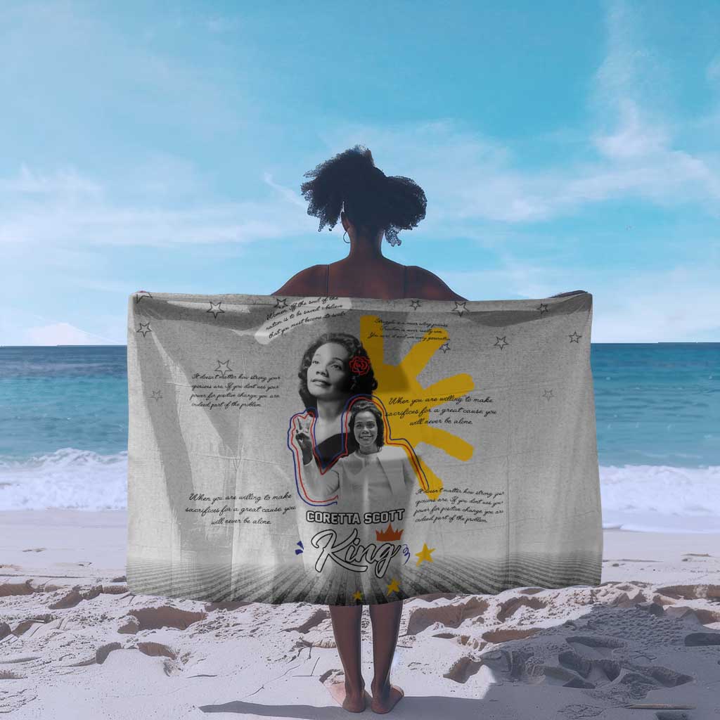 African American Coretta Scott King Sarong Honoring The Legacy Hand Draw Style DT04