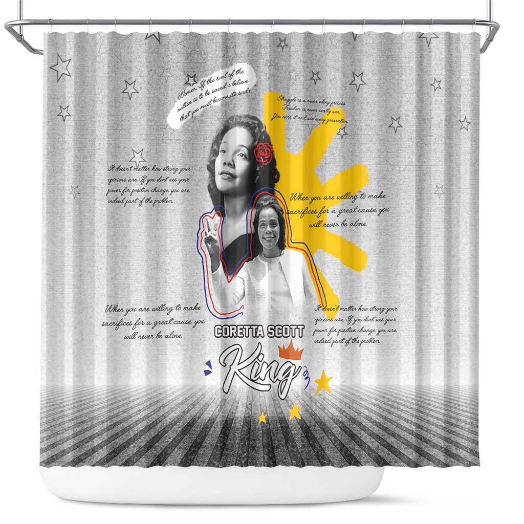 Coretta Scott King Shower Curtain Honoring The Legacy Hand Draw Style DT04