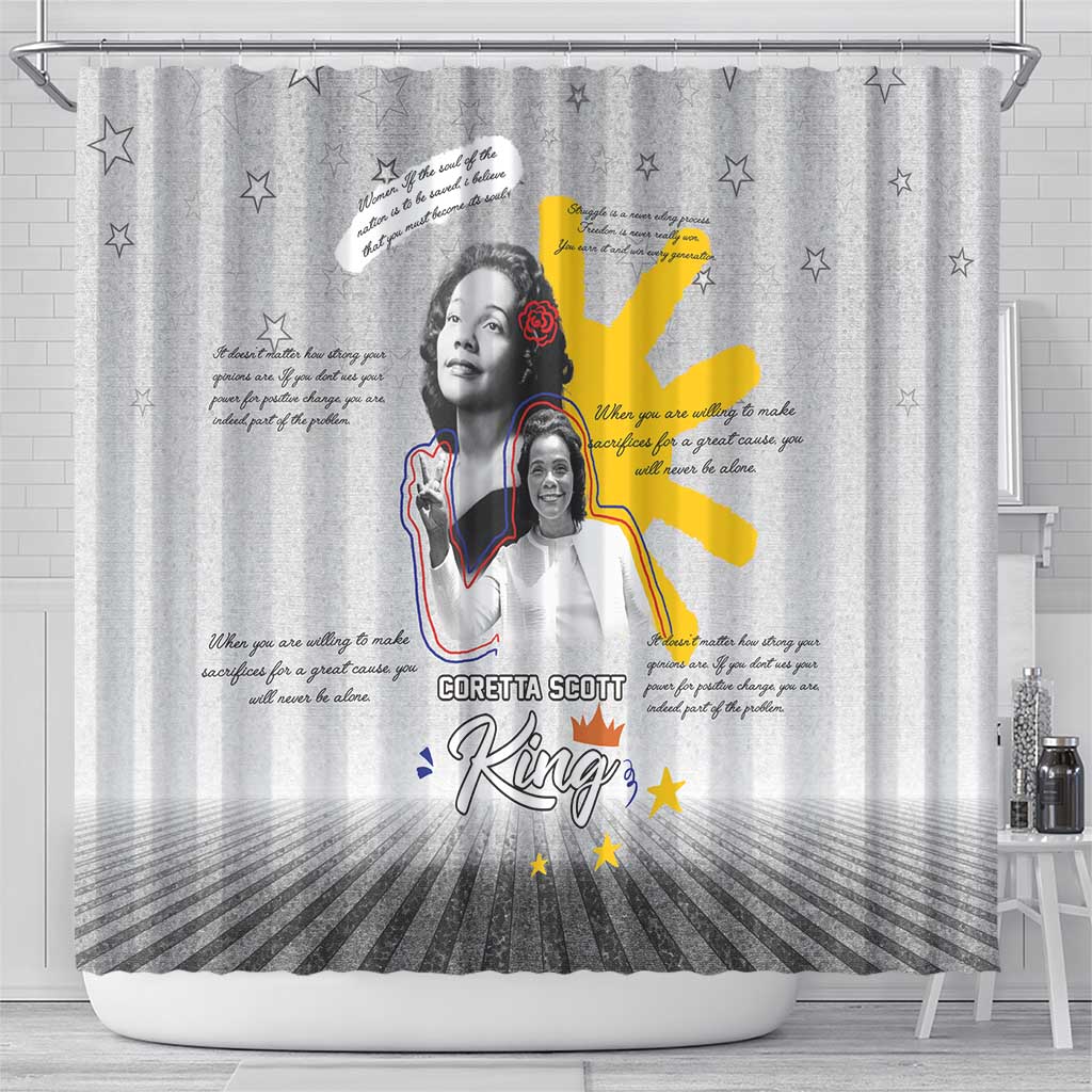 Coretta Scott King Shower Curtain Honoring The Legacy Hand Draw Style DT04