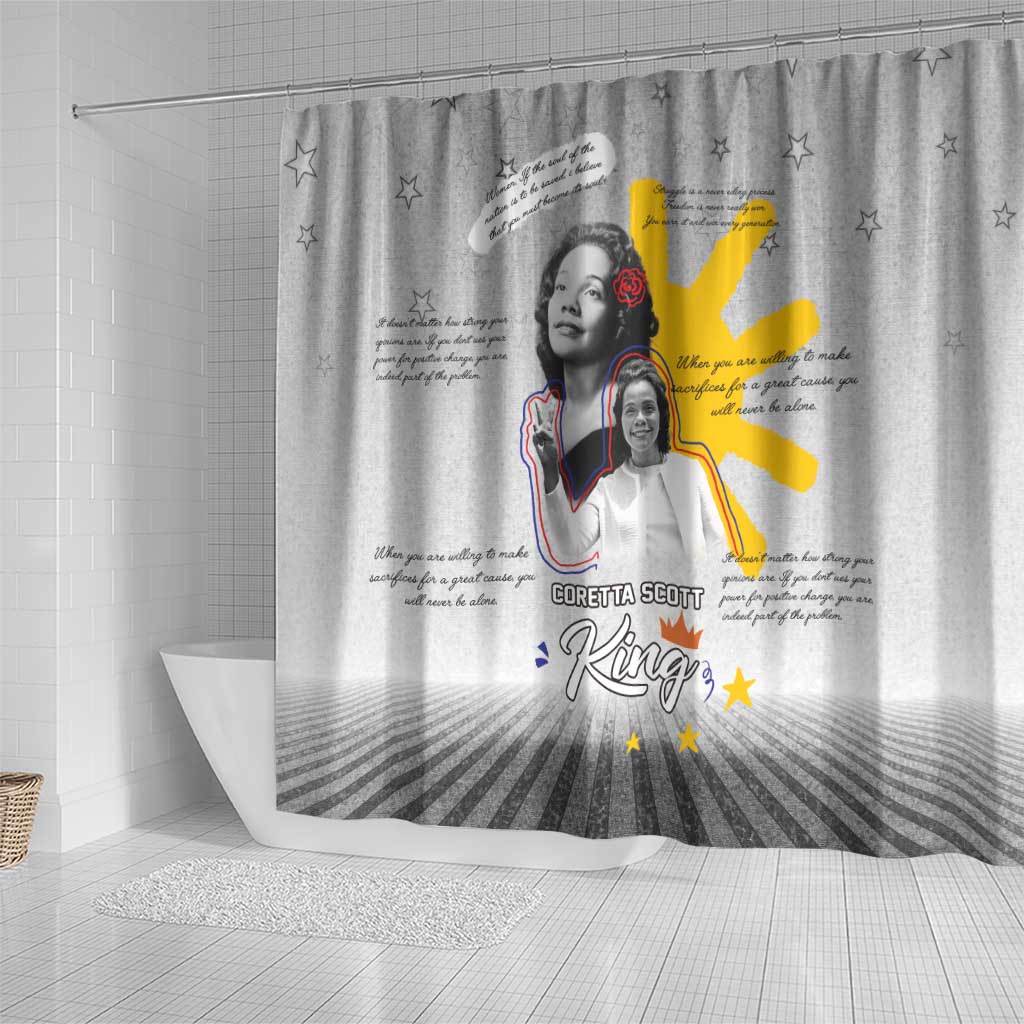 Coretta Scott King Shower Curtain Honoring The Legacy Hand Draw Style DT04