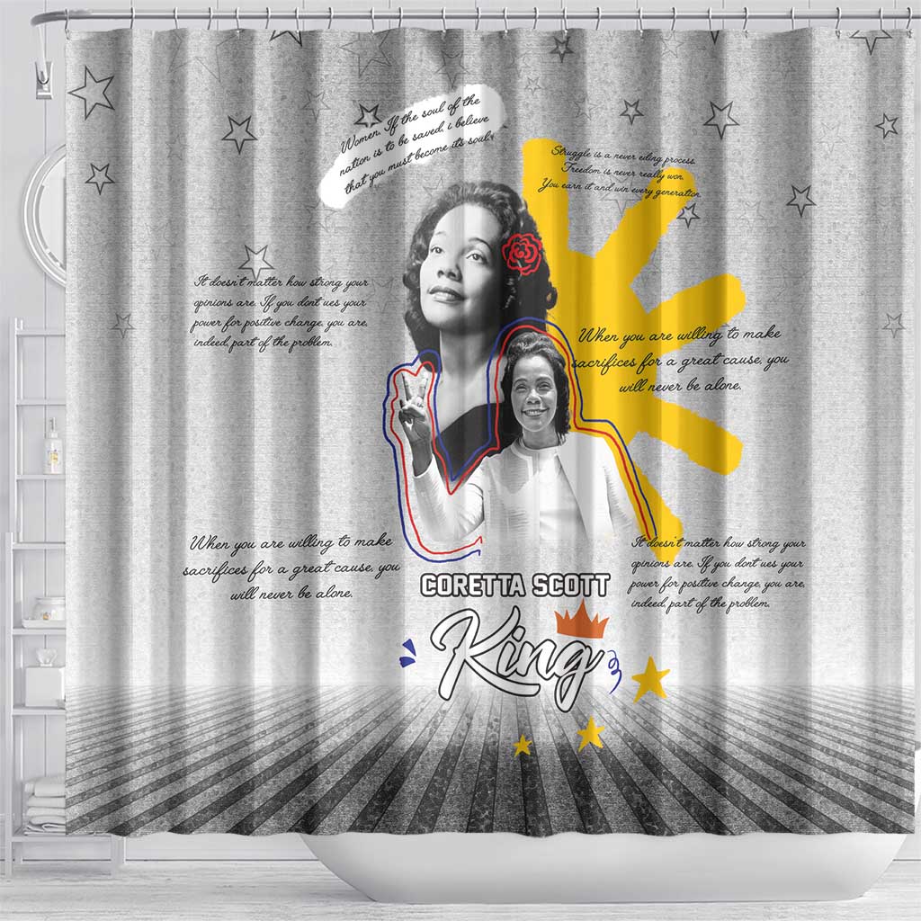 Coretta Scott King Shower Curtain Honoring The Legacy Hand Draw Style DT04
