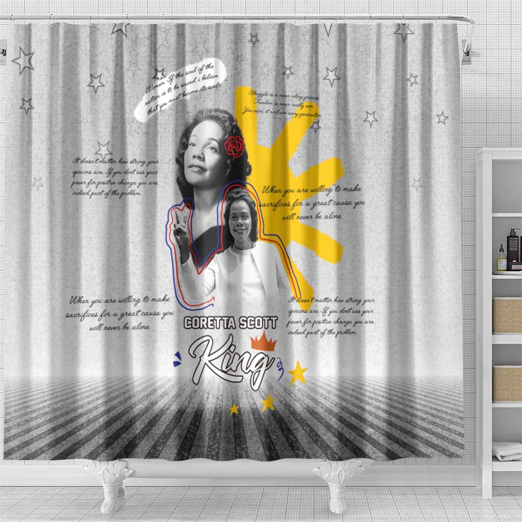 Coretta Scott King Shower Curtain Honoring The Legacy Hand Draw Style DT04