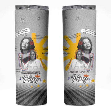 African American Coretta Scott King Skinny Tumbler Honoring The Legacy Hand Draw Style DT04