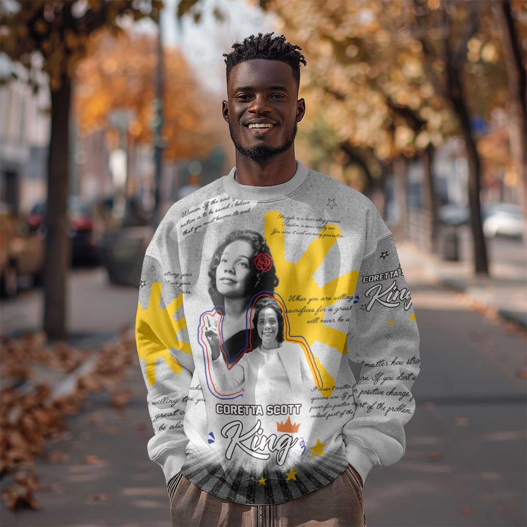 African American Coretta Scott King Sweatshirt Honoring The Legacy Hand Draw Style DT04