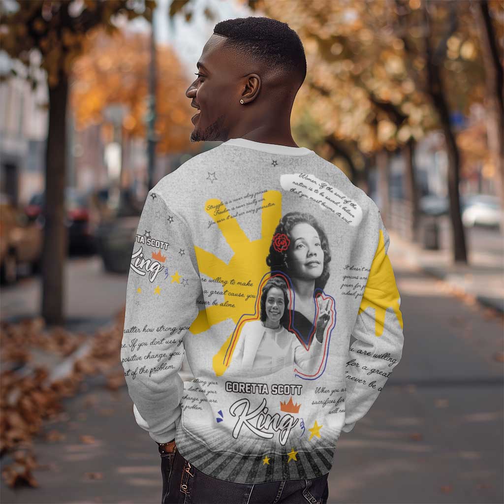 African American Coretta Scott King Sweatshirt Honoring The Legacy Hand Draw Style DT04