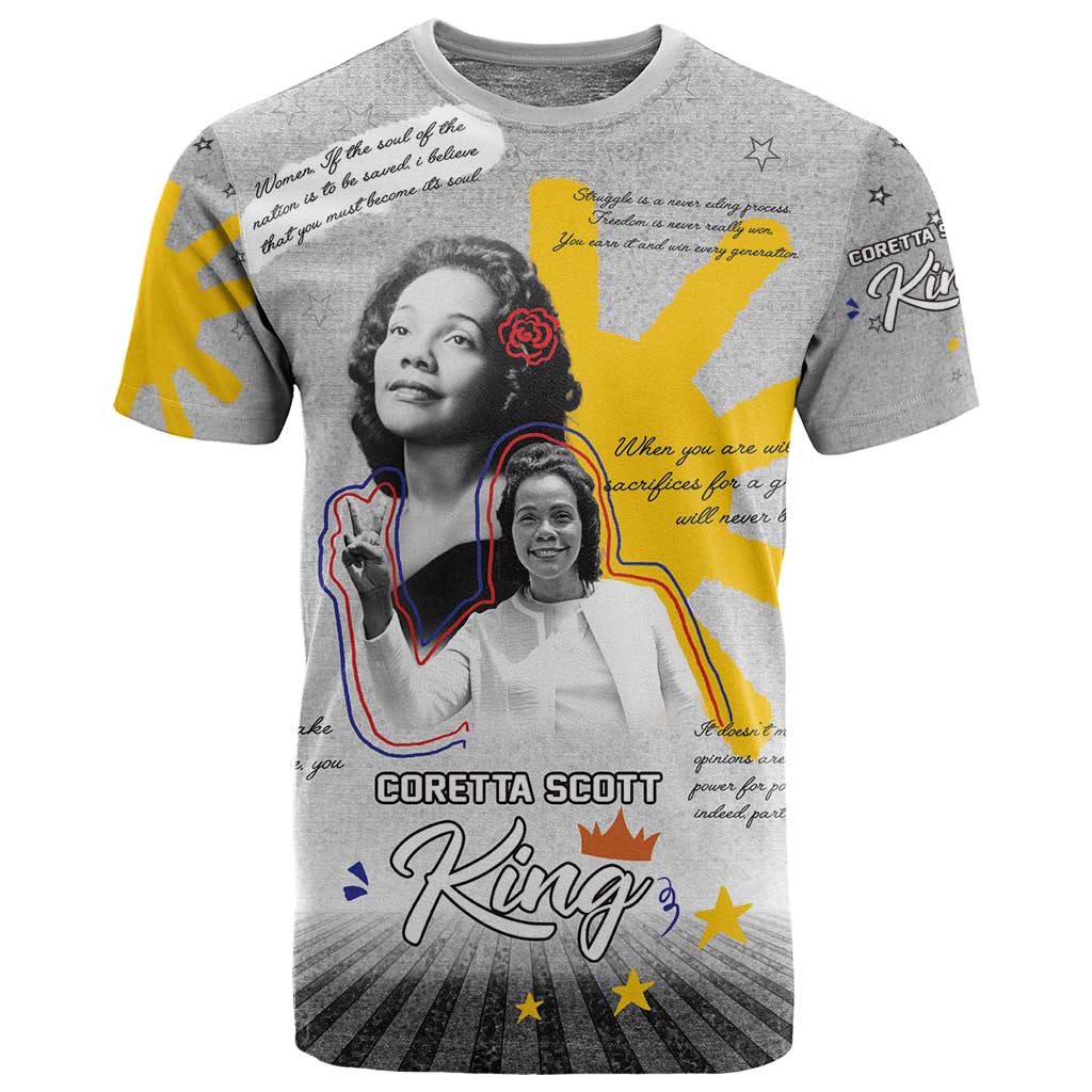 African American Coretta Scott King T shirt Honoring The Legacy Hand Draw Style DT04