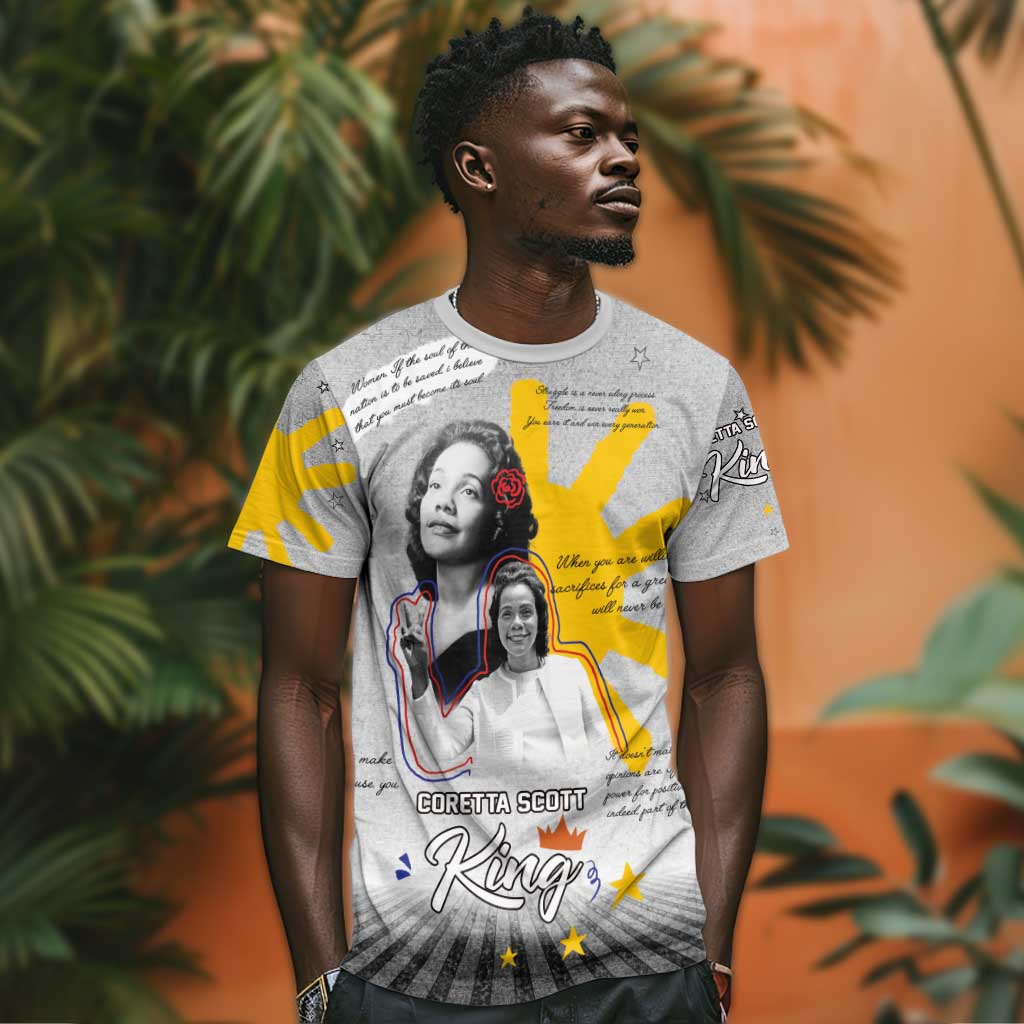 African American Coretta Scott King T shirt Honoring The Legacy Hand Draw Style DT04