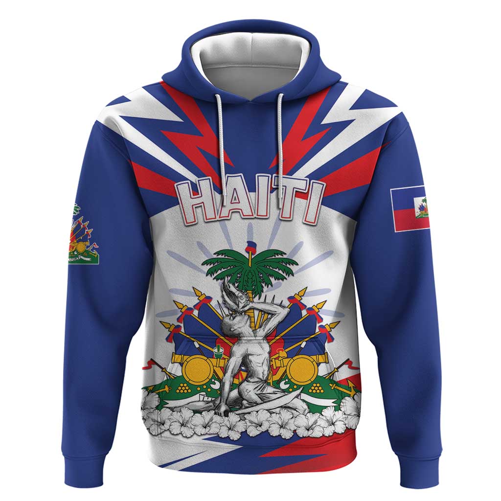 Personalized Haiti Heritage Month Hoodie Negre Marron With Hibiscus DT04