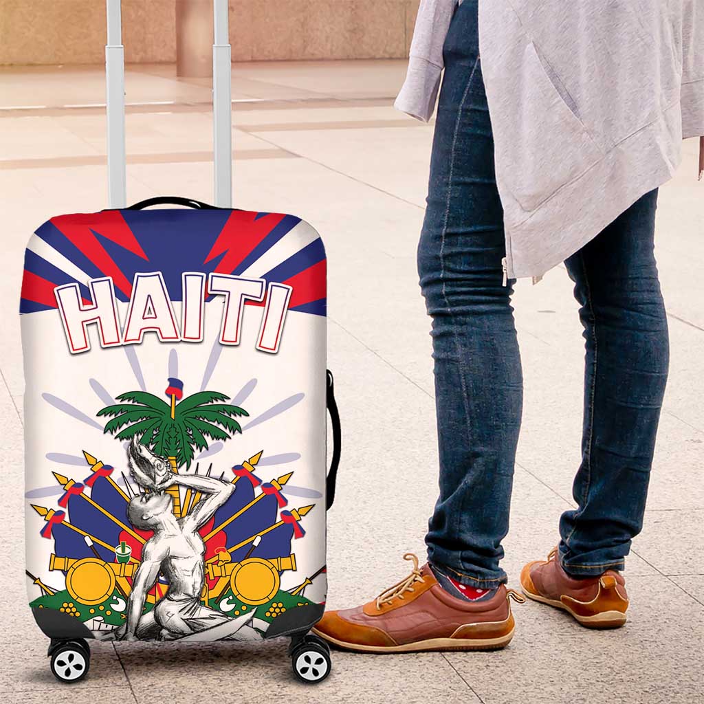 Haiti Heritage Month Luggage Cover Negre Marron With Hibiscus DT04