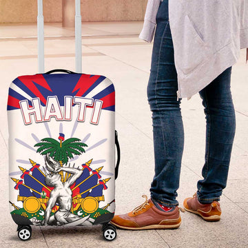 Haiti Heritage Month Luggage Cover Negre Marron With Hibiscus DT04