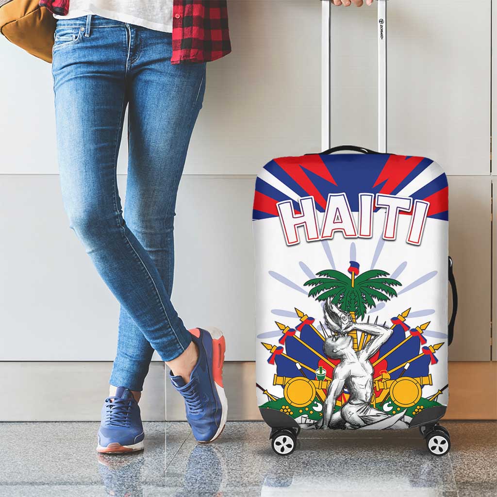 Haiti Heritage Month Luggage Cover Negre Marron With Hibiscus DT04