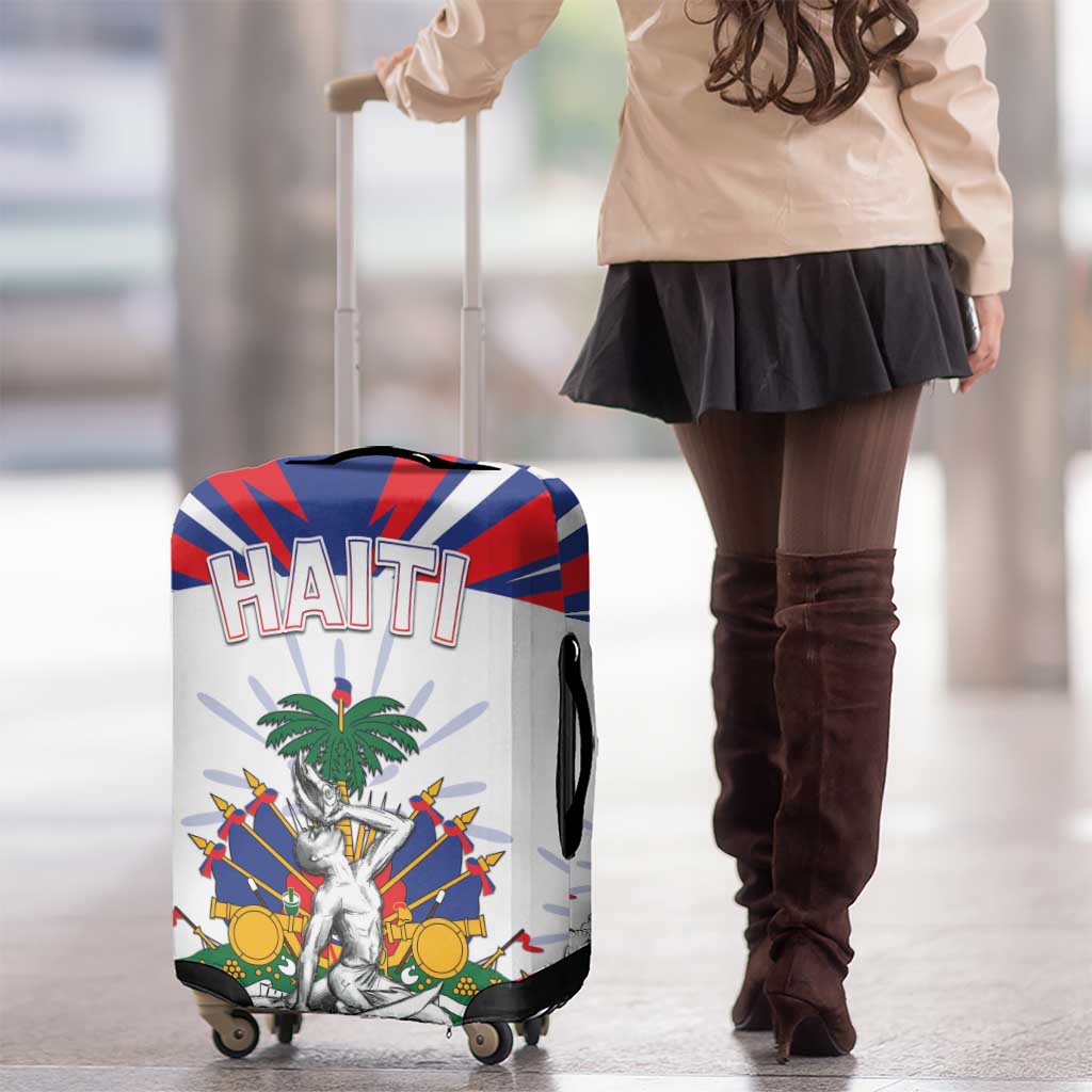 Haiti Heritage Month Luggage Cover Negre Marron With Hibiscus DT04