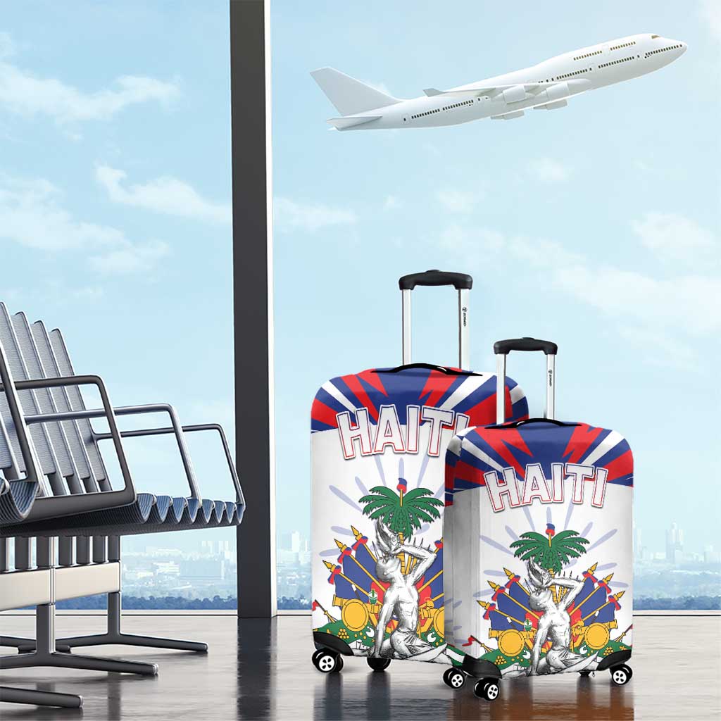 Haiti Heritage Month Luggage Cover Negre Marron With Hibiscus DT04