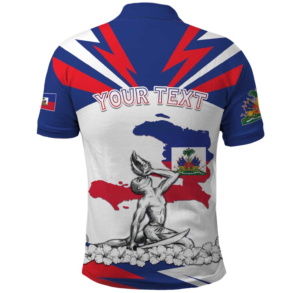 Personalized Haiti Heritage Month Polo Shirt Negre Marron With Hibiscus DT04
