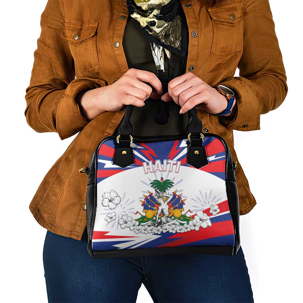 Haiti Heritage Month Shoulder Handbag Negre Marron With Hibiscus DT04