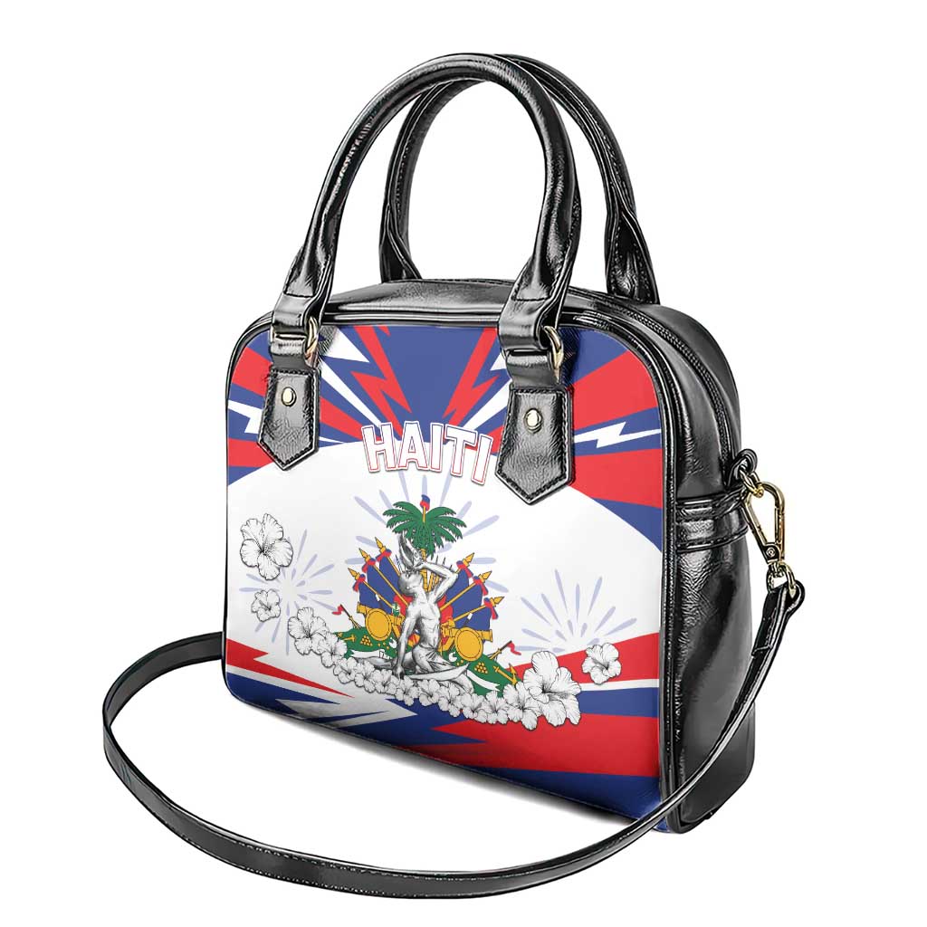 Haiti Heritage Month Shoulder Handbag Negre Marron With Hibiscus DT04