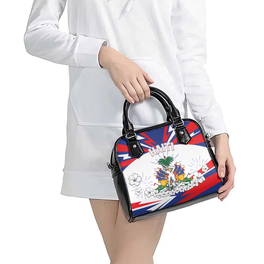 Haiti Heritage Month Shoulder Handbag Negre Marron With Hibiscus DT04
