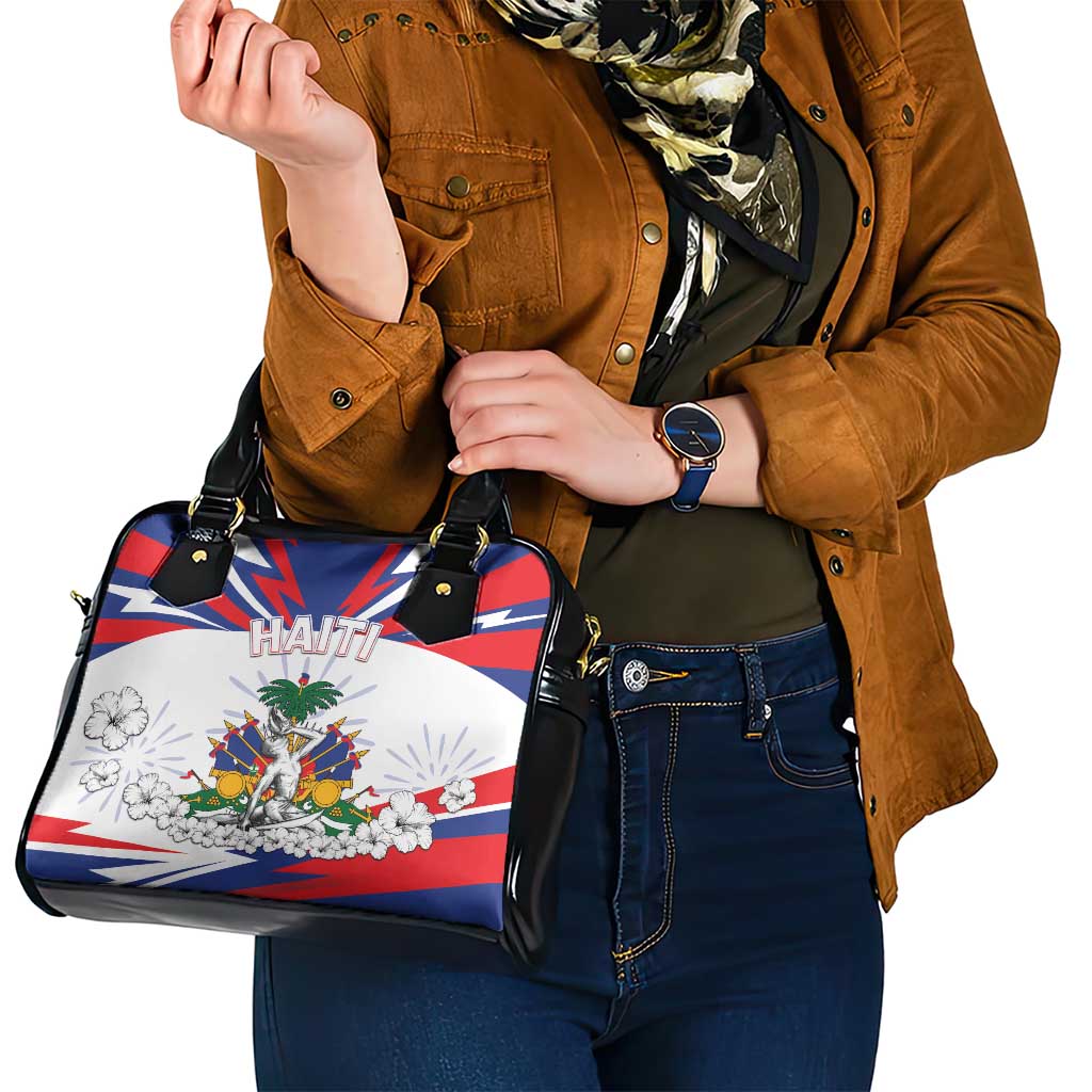 Haiti Heritage Month Shoulder Handbag Negre Marron With Hibiscus DT04