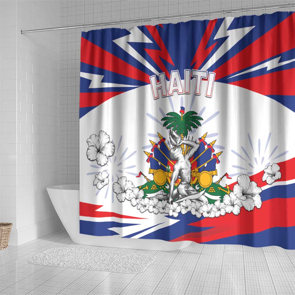 Haiti Heritage Month Shower Curtain Negre Marron With Hibiscus DT04