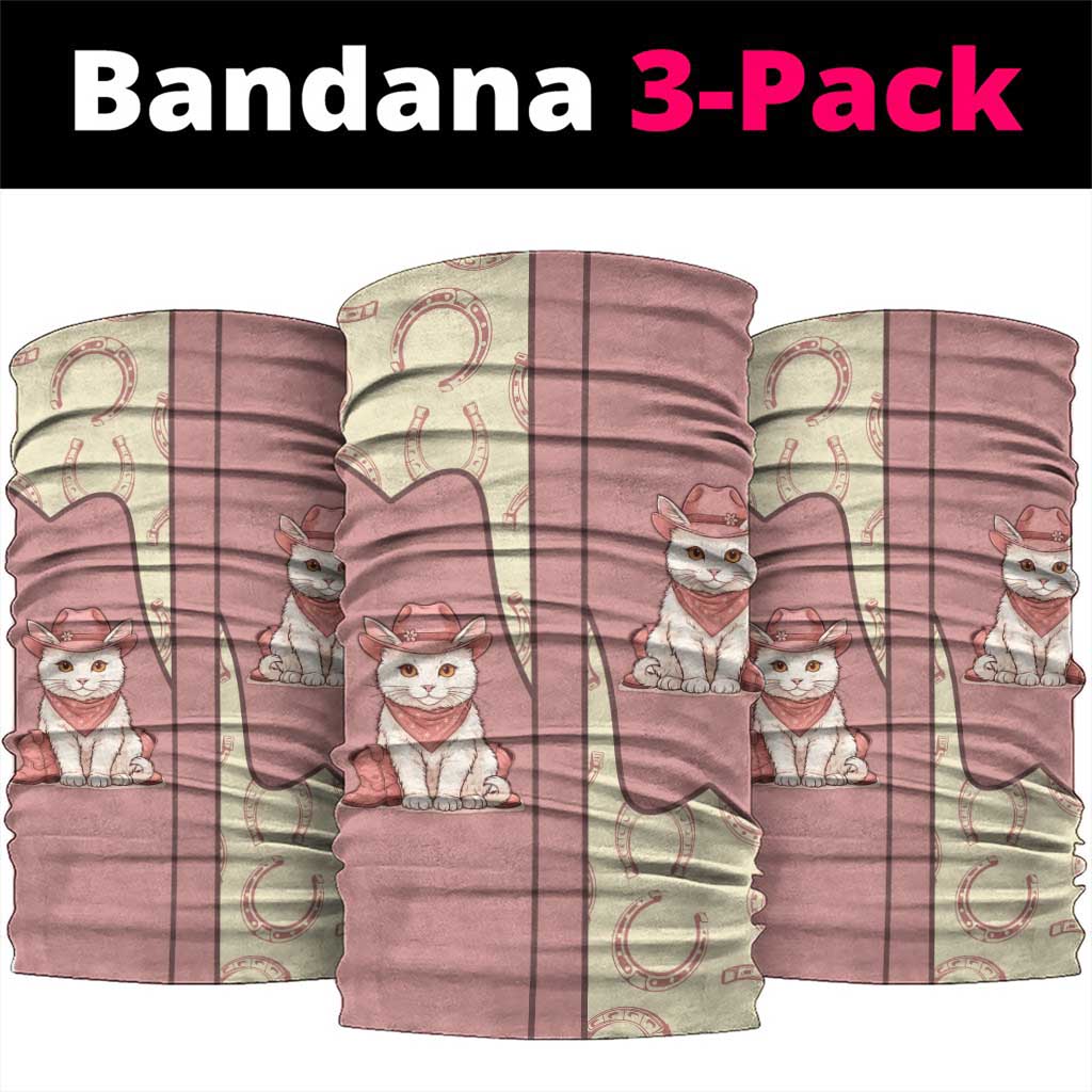 Cowcat Neck Gaiter Cowboy Cat Meowdy Retro Western Yoke Pink DT05