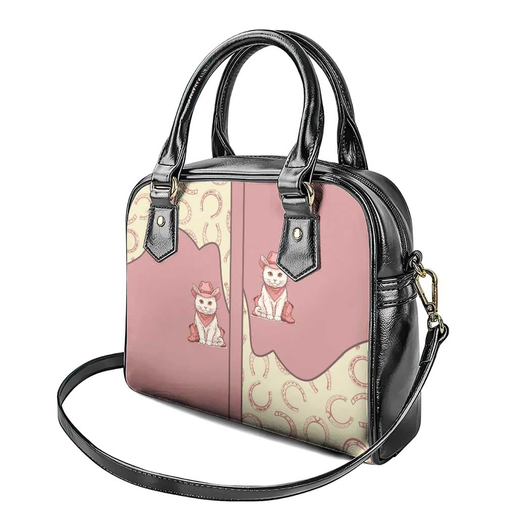 Cowcat Shoulder Handbag Cowboy Cat Meowdy Retro Western Yoke Pink DT05