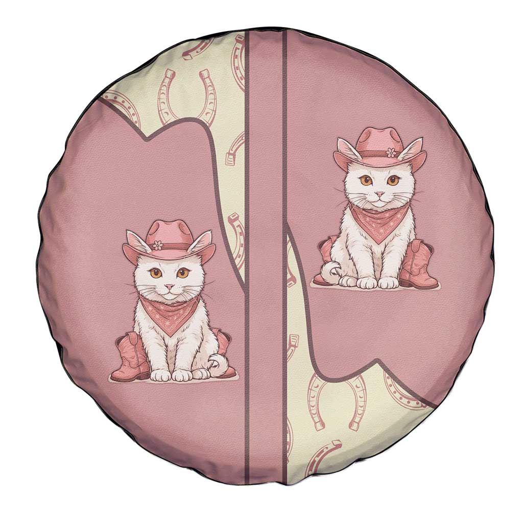 Cowcat Spare Tire Cover Cowboy Cat Meowdy Retro Western Yoke Pink DT05