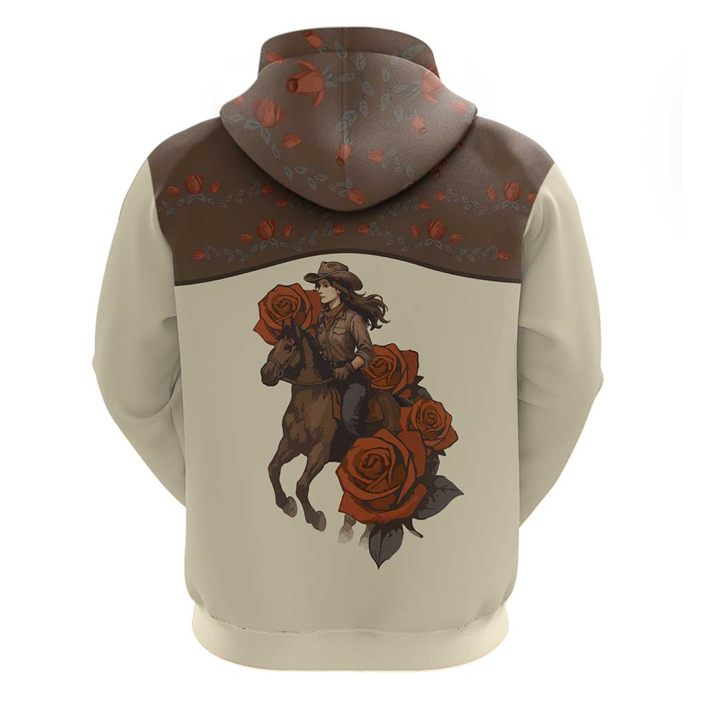 Cowgirl Hoodie Rose Retro Western Yoke DT05