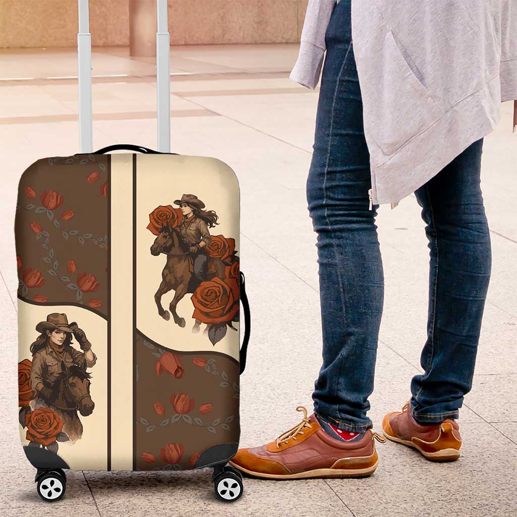Cowgirl Luggage Cover Rose Retro Western Yoke DT05