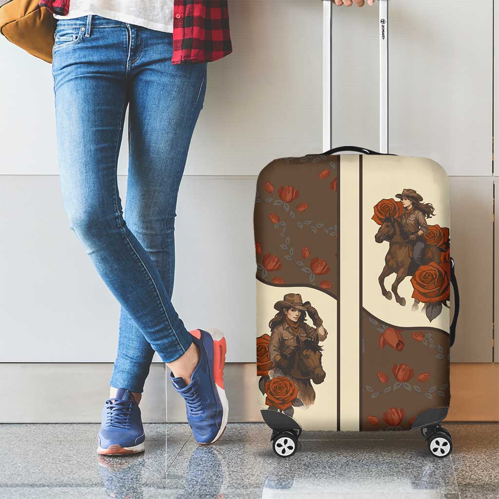 Cowgirl Luggage Cover Rose Retro Western Yoke DT05