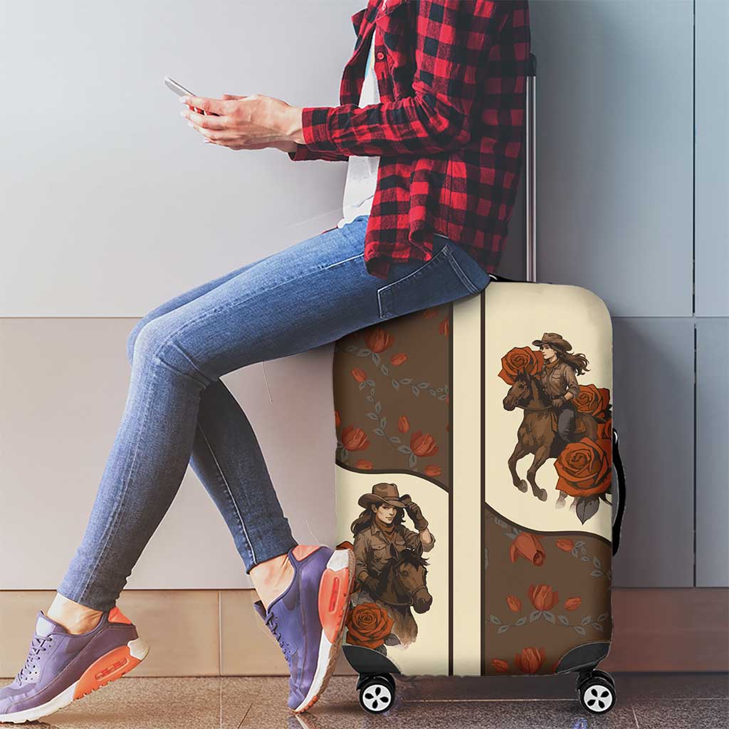 Cowgirl Luggage Cover Rose Retro Western Yoke DT05