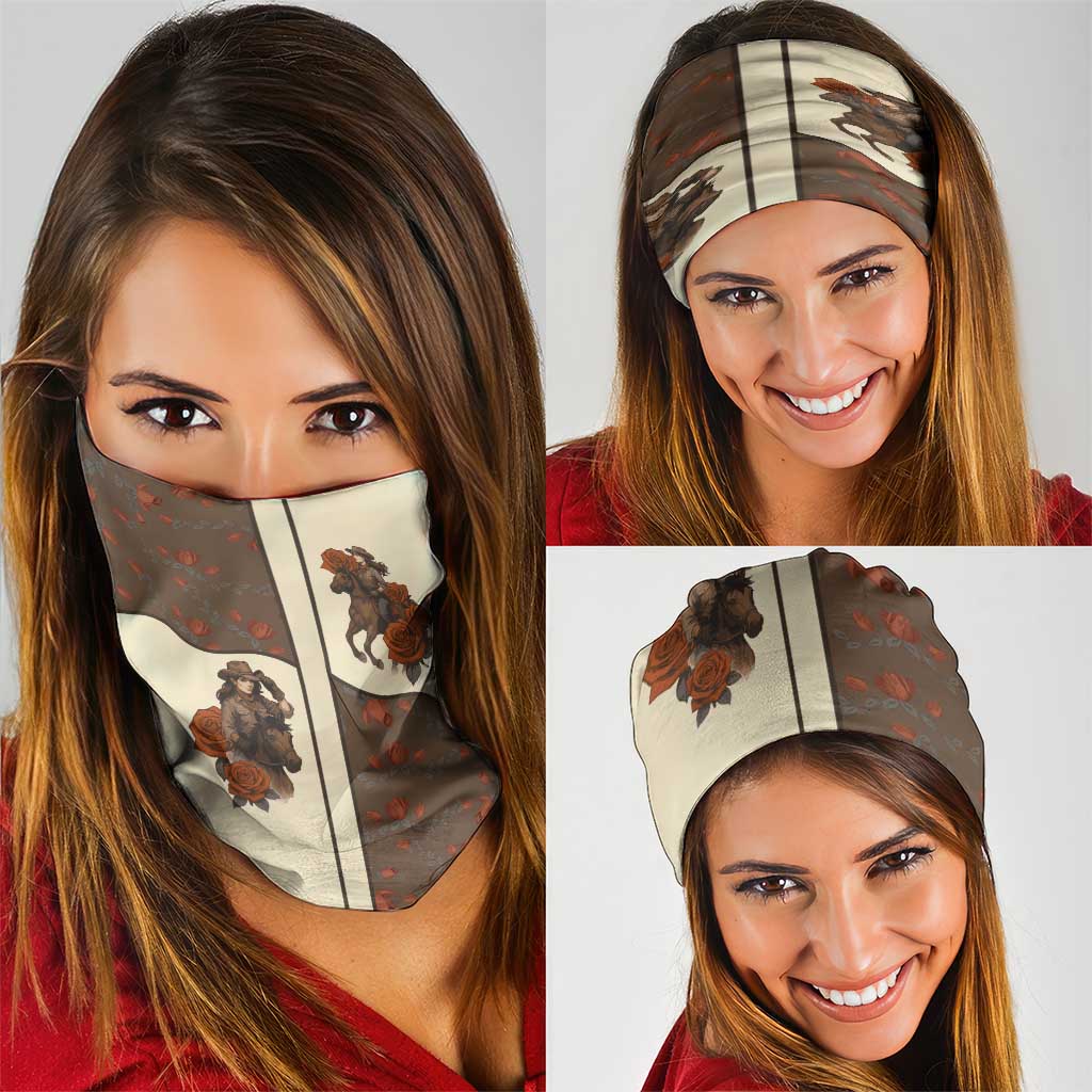Cowgirl Neck Gaiter Rose Retro Western Yoke DT05