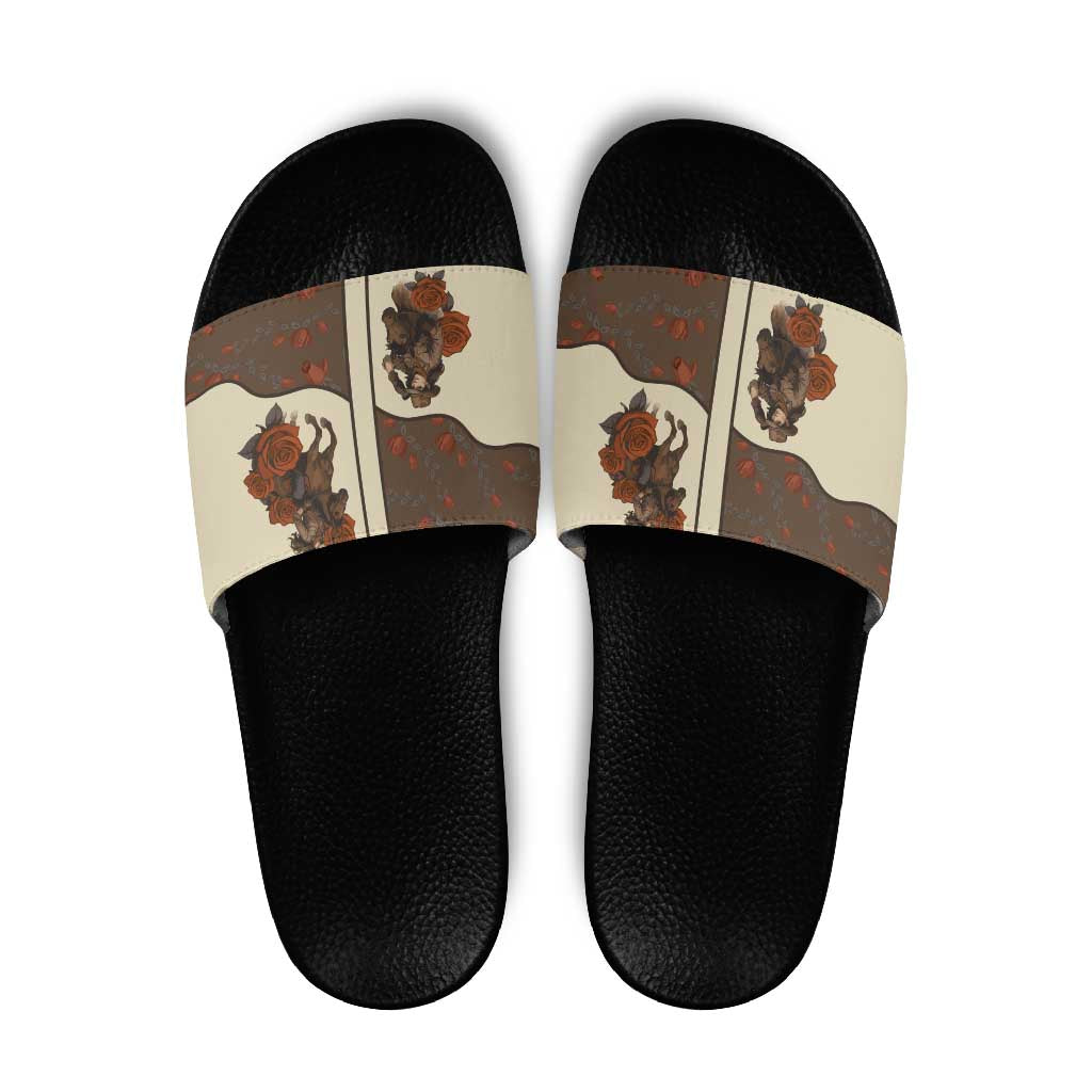 Cowgirl Slide Sandals Rose Retro Western Yoke DT05
