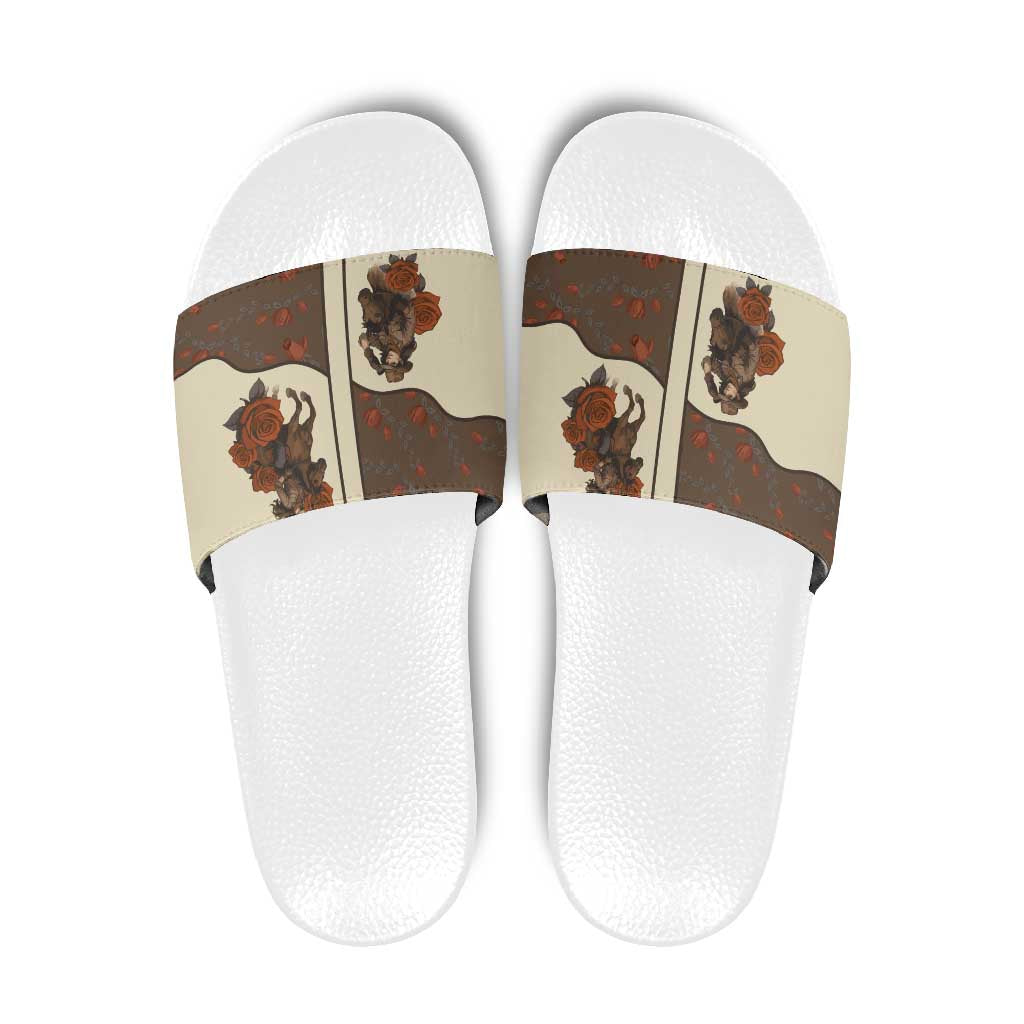 Cowgirl Slide Sandals Rose Retro Western Yoke DT05
