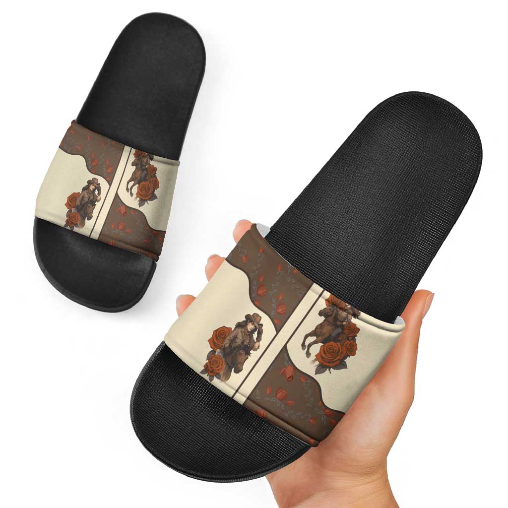 Cowgirl Slide Sandals Rose Retro Western Yoke DT05
