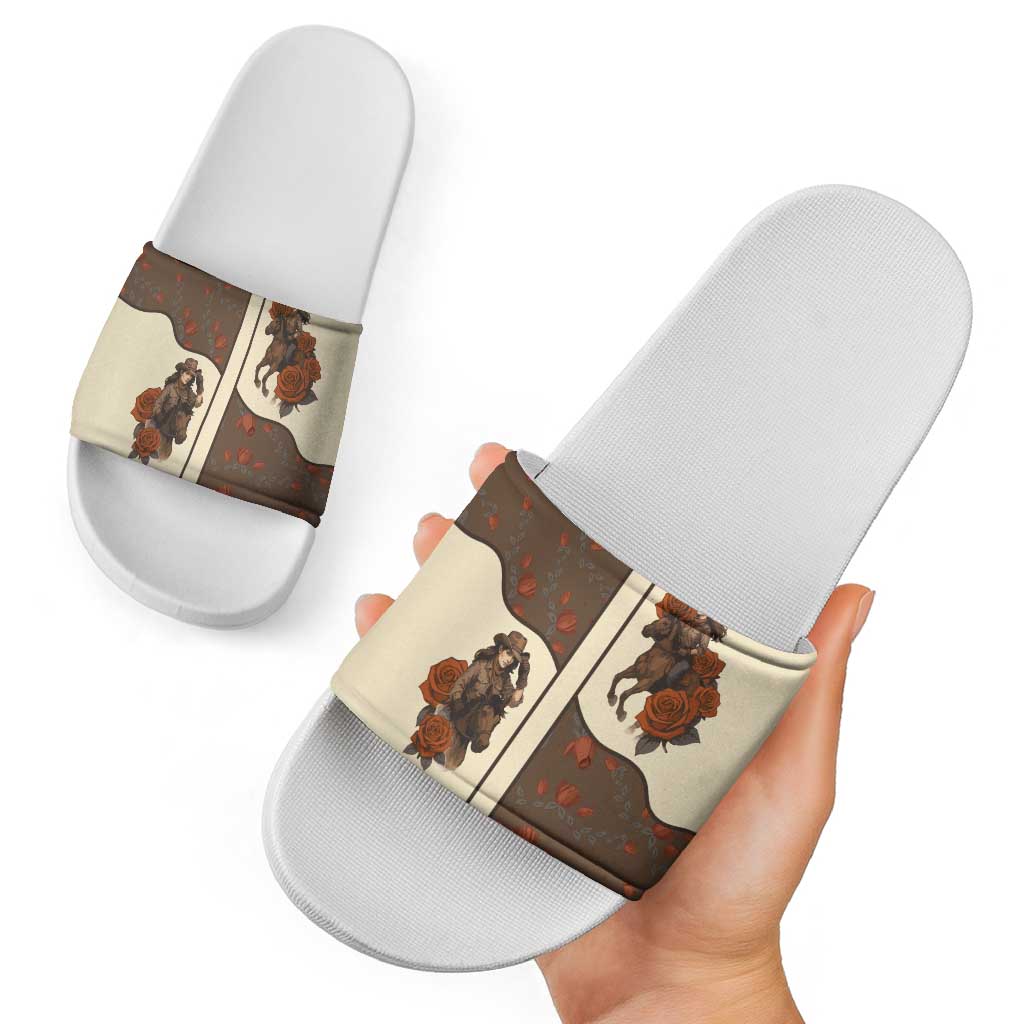 Cowgirl Slide Sandals Rose Retro Western Yoke DT05