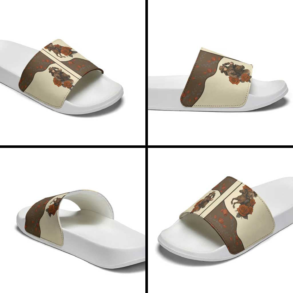 Cowgirl Slide Sandals Rose Retro Western Yoke DT05