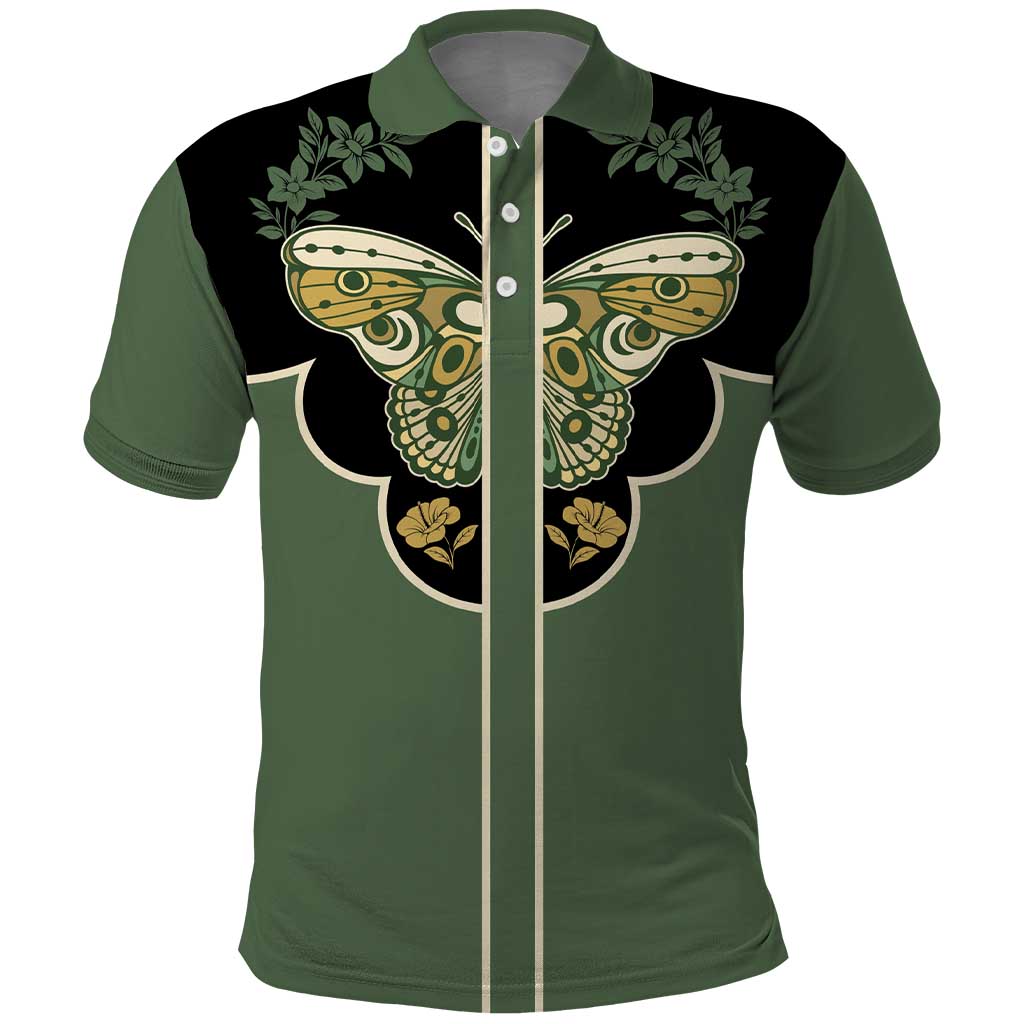 Retro Butterfly Polo Shirt Western Yoke Style DT05
