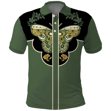 Retro Butterfly Polo Shirt Western Yoke Style DT05
