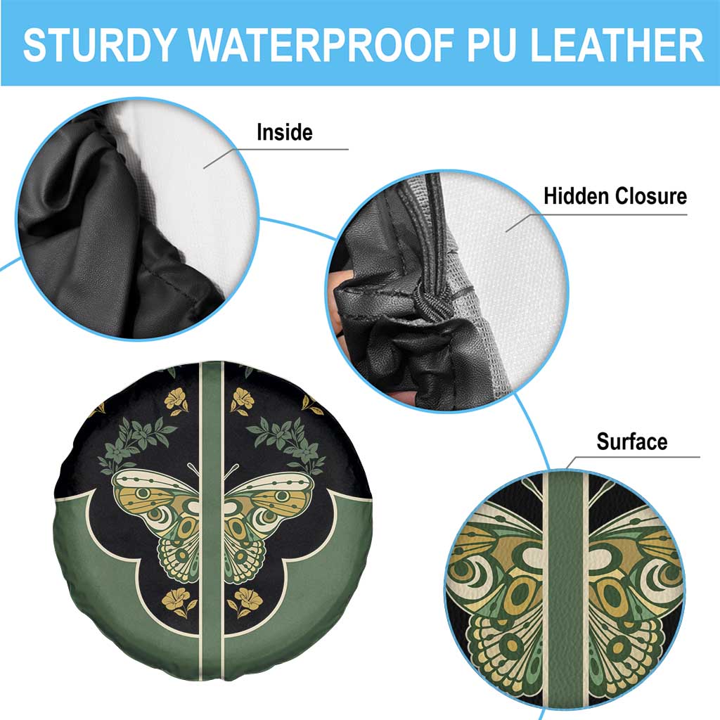 Retro Butterfly Spare Tire Cover Western Yoke Style DT05
