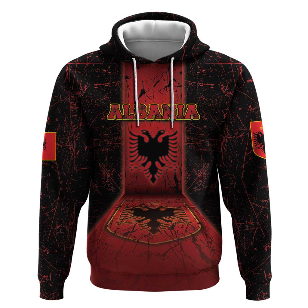 Personalized Albania Hoodie Black Double Headed Eagle DT05