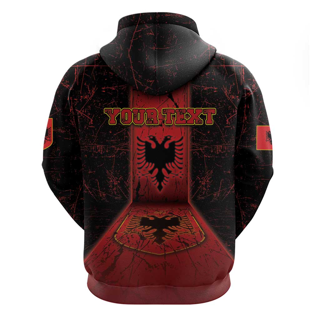Personalized Albania Hoodie Black Double Headed Eagle DT05