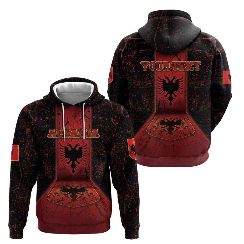 Personalized Albania Hoodie Black Double Headed Eagle DT05