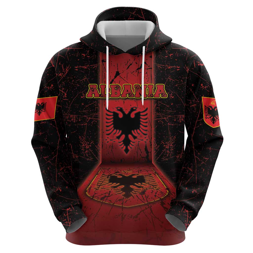 Personalized Albania Hoodie Black Double Headed Eagle DT05