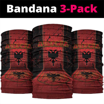 Albania Neck Gaiter Black Double Headed Eagle DT05